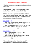 11-2 Simplifying Radical Expressions - lindsey-math