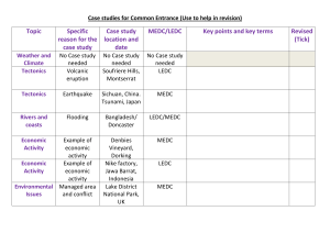 Case studies for Common Entrance (Use to help in revision)