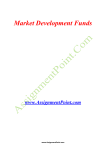 Market Development Funds www.AssignmentPoint.com Market