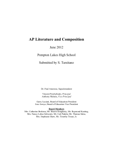 AP English Literature - Pompton Lakes School District