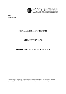 Dietary Exposure Assessment Report