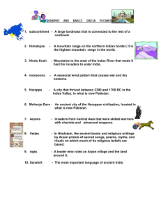 GEOGRAPHY AND EARLY INDIA VOCABULARY