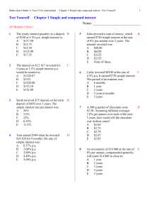 Chapter 1 Simple and compound interest