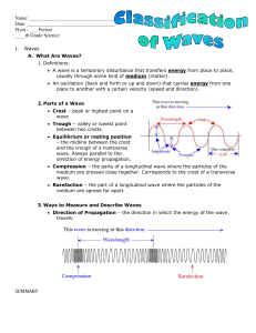 Waves What Are Waves? Definitions: A wave is a temporary