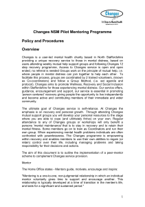 Changes NSM Pilot Mentoring Programme Policy and Procedures