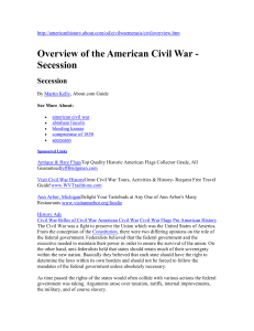 Overview of the American Civil War - Secession