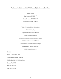 Psychiatric Morbidity Associated With Human Rights Abuses in East