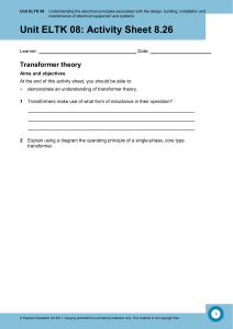 Unit ELTK 08 Understanding the electrical principles associated with