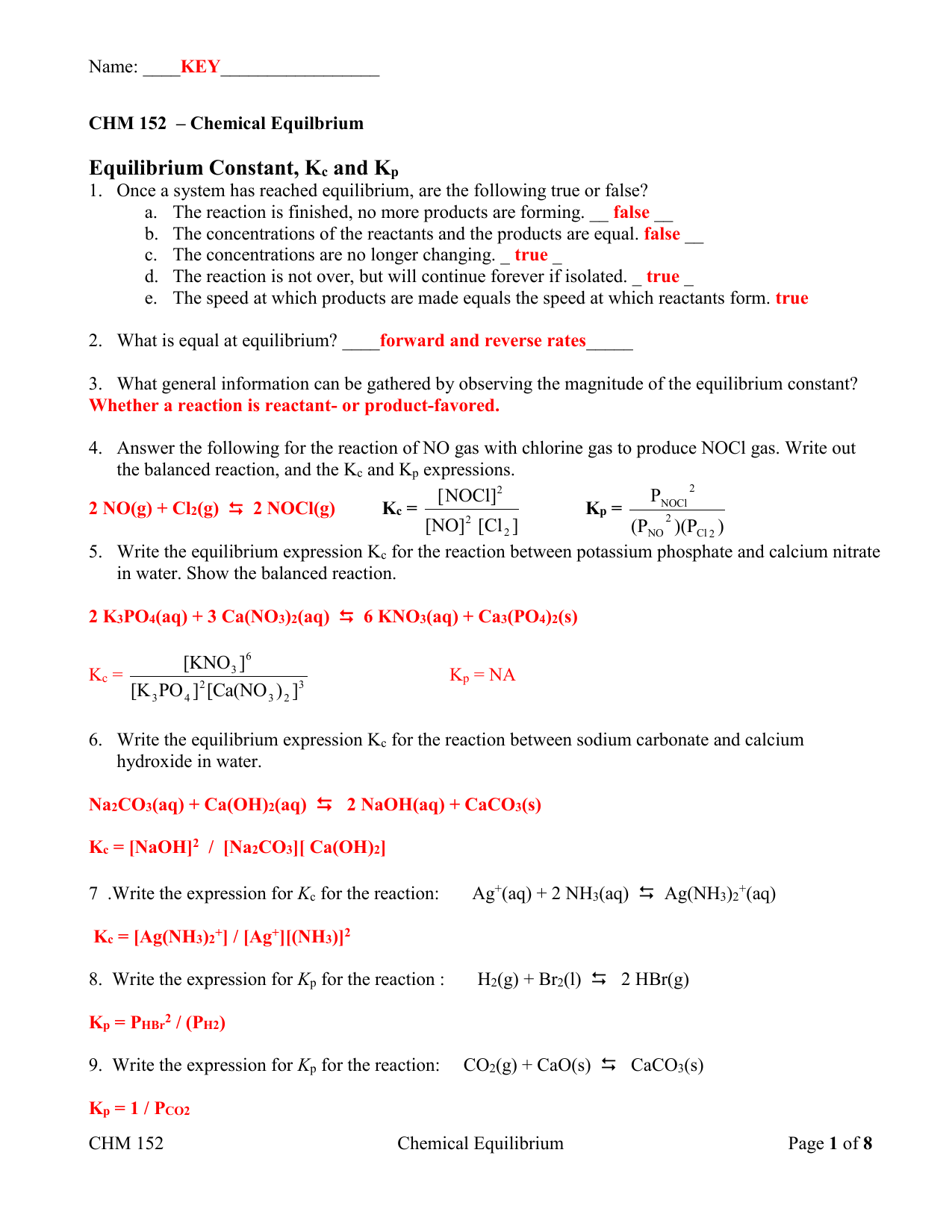 Worksheet Key