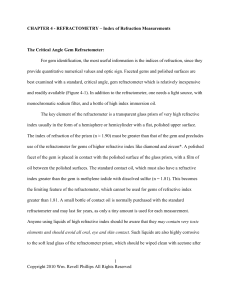 Chapter 4 - Refractometry - Index of Refraction