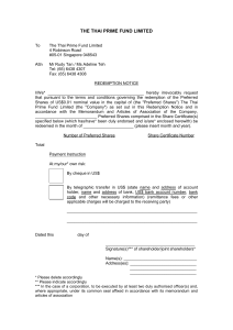 THE THAI PRIME FUND LIMITED