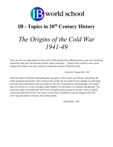 Topic 5: The Cold War - deanibtopics
