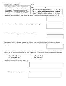 SEMESTER 1 EXAM Prblms/Short Ans