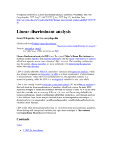 Linear discriminant analysis