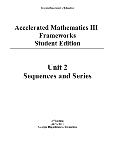 MA3A9. Students will use sequences and series