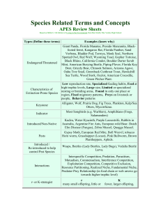 Species Related Terms and Concepts