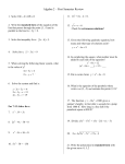 1st Semester Exam Algebra 2 Page 1 1. Solve 2. Write the standard