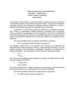 Lexical Argument Structure and Agreement