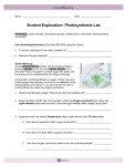 Photosynthesis Laboratory Student Guide