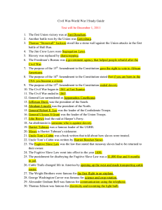 Civil War to WWI Study Guide