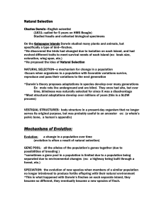 Natural Selection and Evolution notes