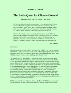 The Futile Quest for Climate Control