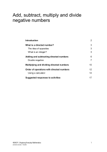 Add, subtract, multiply and divide negative numbers