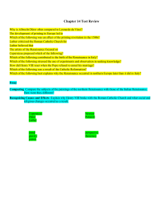 Chapter 14 Test Review Why is Albrecht Dürer often compared to