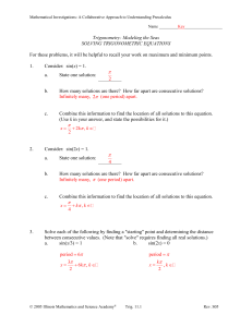 Trig 11.2 Solving Equations key - IMSA