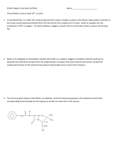 SCH4U Organic Chemistry Portfolio Name: This portfolio is due on