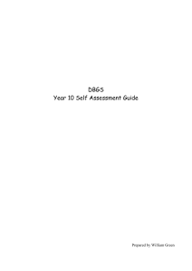 DBGS Year 10 Self Assessment Guide Prepared by William Green 1