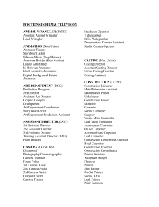 View a list of all the positions on a film or televison crew