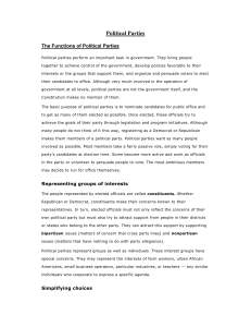 The Functions of Political Parties