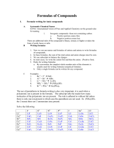 Formulas of Compounds