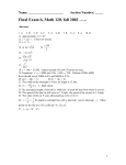 Final Exam b, Intermediate Algebra, fall 2002 with answers