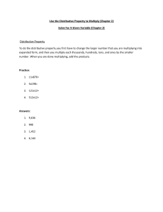 Use the Distributive Property to Multiply (Chapter 2) Solve For A