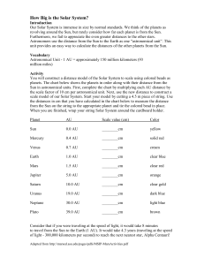 Solar System Bead Distance Activity