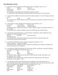Unit 2 (Biochemistry) Review