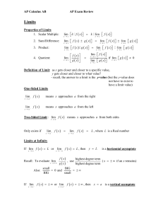 AP Calculus AB - Review for AP Calculus AB Exam (2009).