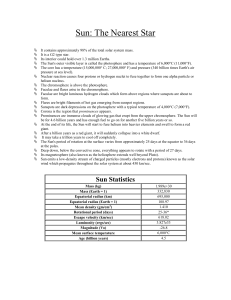Sun: The Nearest Star