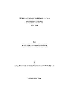 seismic survey - Mineral Resources Tasmania