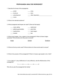 PROPAGANDA ANALYSIS WORKSHEET