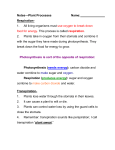 Photosynthesis respiration transpiration notes