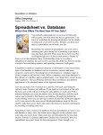 Spreadsheet vs. Database article