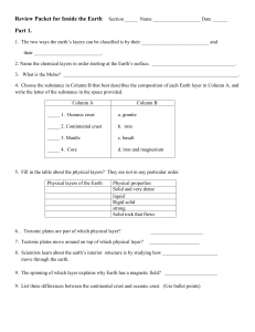 Review Packet Inside the Earth - JBHA-Science-tri3