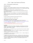 Unit 4 – Graphs, Linear Equations and Functions