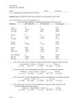 AP Chem II Instructor: Mr. Malasky Name Period ______ Due Date