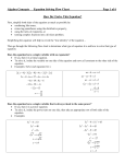 Algebra Concepts Equation Solving Flow Chart