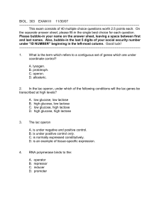 Biology 303 EXAM II 3/14/00 NAME