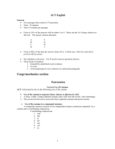 ACT English - Cardinal Newman High School